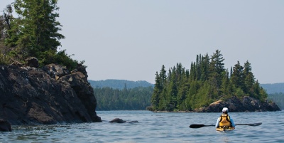 Which national park is a 45 mile island in the middle of Lake Superior?
